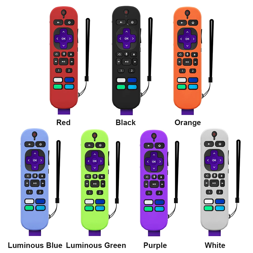 

Silicone Remote Control Protective Case Soft Protector Cover Shockproof Anti-Slip Replacement Accessories for TCL Roku Voice