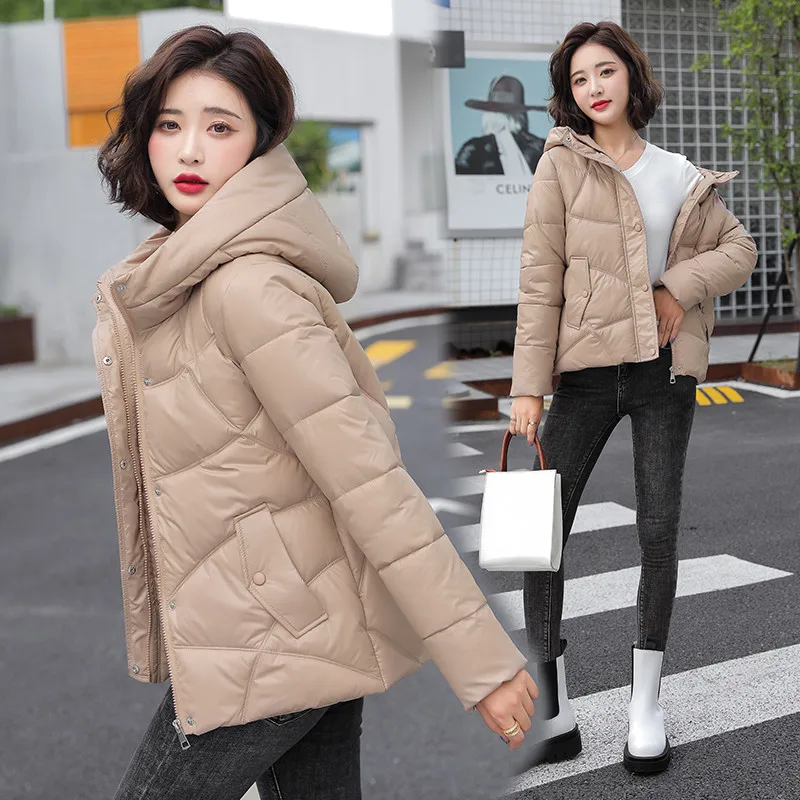 

Hooded Down Cotton Jacket Women Mid-length Winter Parka 2022 New Loose Padded Jacket Korean Temperament Slim Coat Female JD444