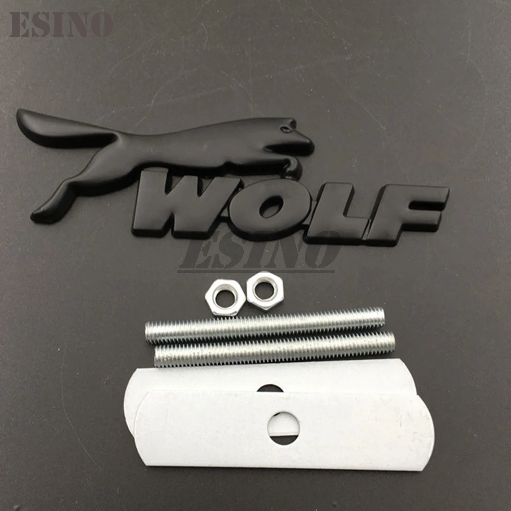 3D значок из цинкового сплава с изображением волка гоночного автомобиля передним