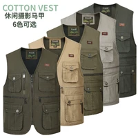 classic multi pocket vest for men spring autumn male casual sleeveless photographer jacket with many pocket summer waistcoat