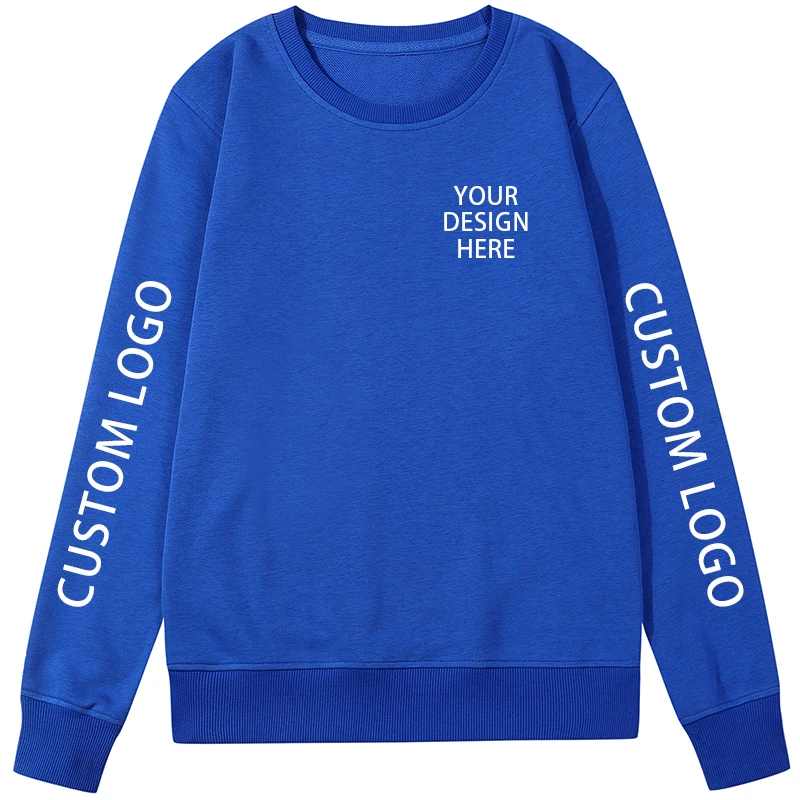 

Мягкие хлопковые толстовки в полоску с принтом и вышивкой на заказ, худи с круглым вырезом