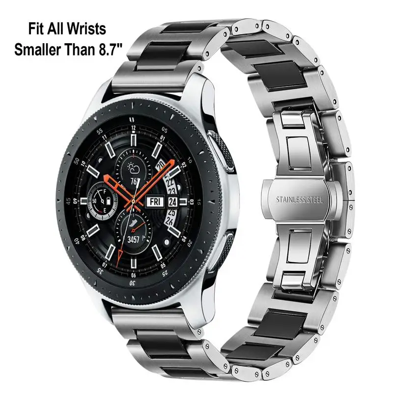 Ремешок из керамики и нержавеющей стали 22 мм для Samsung Galaxy Watch 46 мм/Watch 3 45 мм/Gear S3