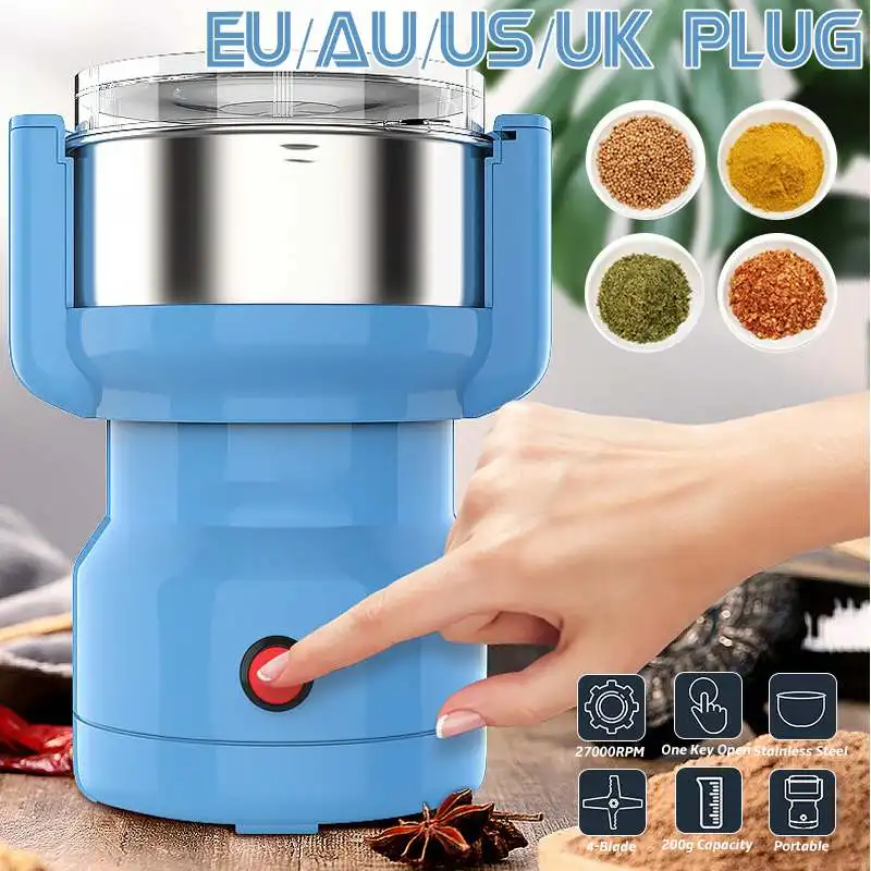 

27000W 4-Blade Electric Coffee Bean Grinder Stainless Steel Electric Spices Pepper Herbs Nuts Mill Multifunction Smash Machine