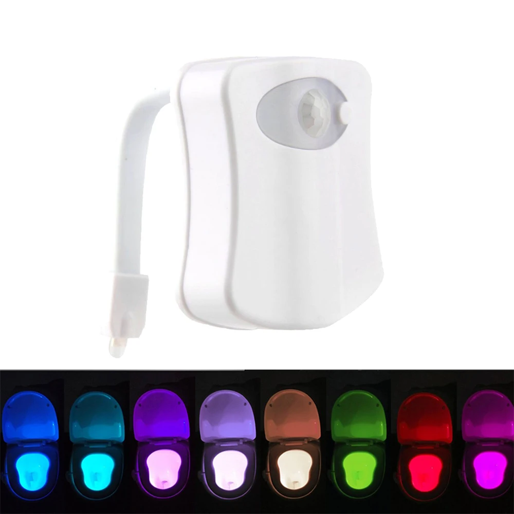 

PIR туалет, светодиодный Ночной светильник, умный датчик движения, 8 цветов, водонепроницаемый светильник с подсветкой для унитаза, лампа для ...