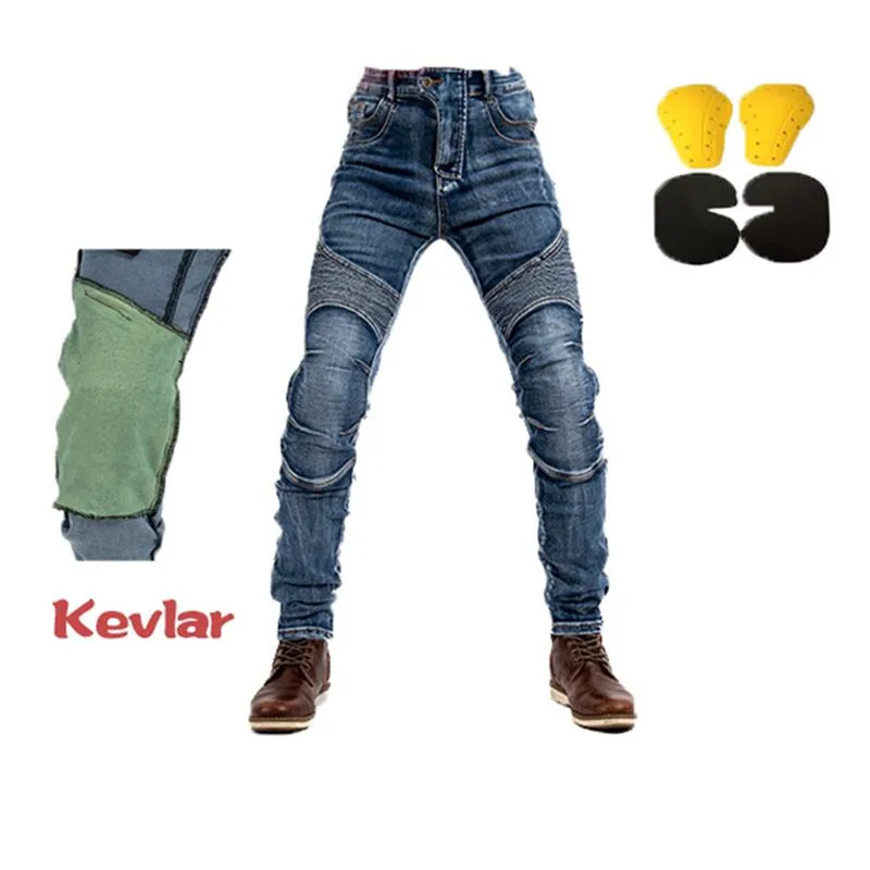 

Motorcycle riding jeans men's motorcycle racing casual pants four seasons anti-fall wear Slim pants