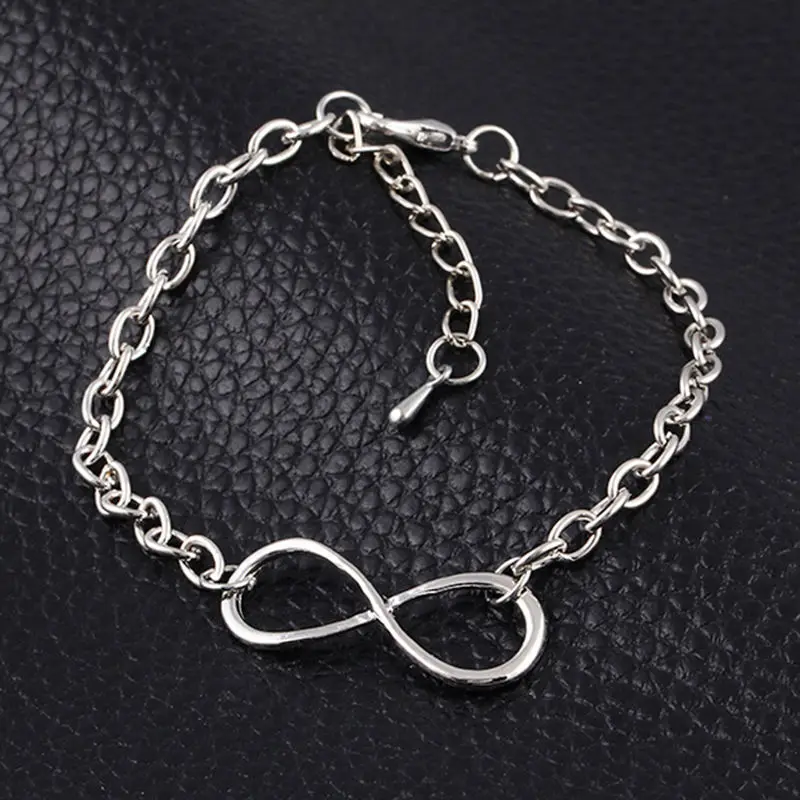

1PC New Cheapest New Fashion Popular Plating Metal Cross Infinite Bracelet & Bangle Charm Chain Bracelets Jewelry For Women