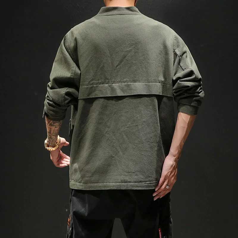 FUGOISM Мужская весенне осенняя верхняя одежда винтажная модная Свободная рубашка