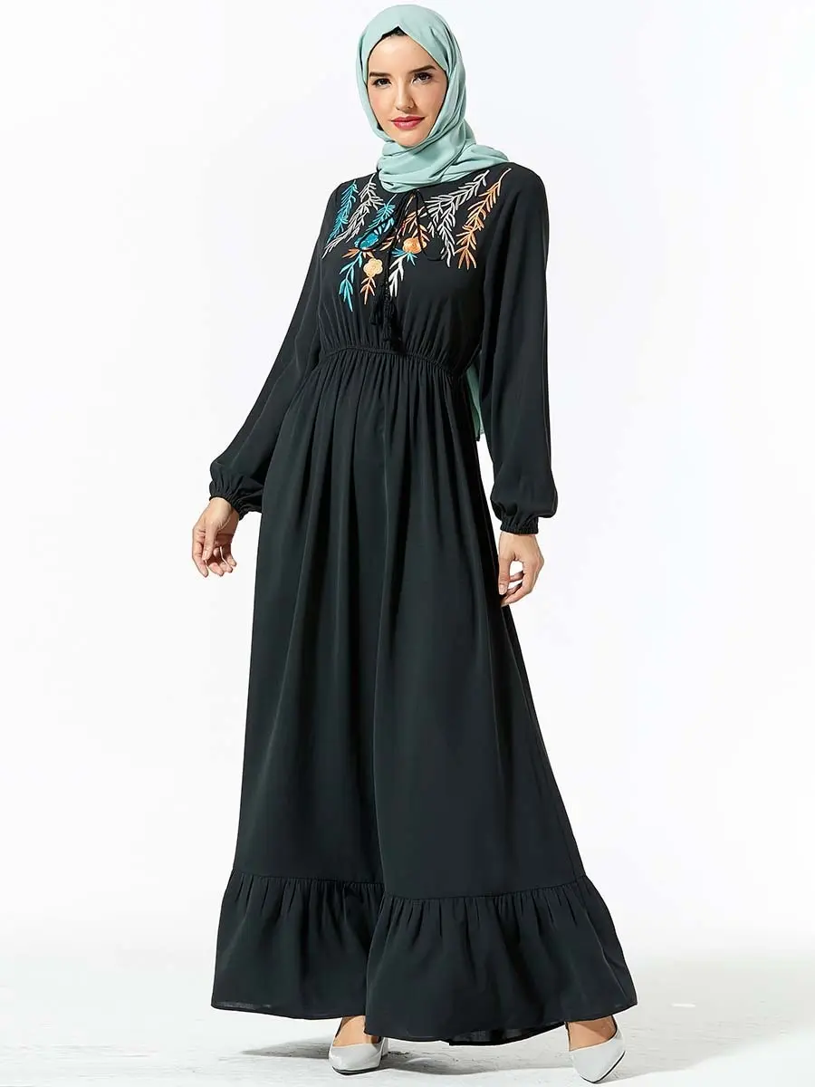 Абайя Черная Женская Дубай турецкий Пакистан Турция мусульманский хиджаб платье