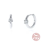 BOAKO серьги-кольца для женщин 925 стерлингового серебра ювелирные изделия простые Модные CZ цирконием, круглые кольца для ушей, женские Серьги Brincos, можно носить с Aretes