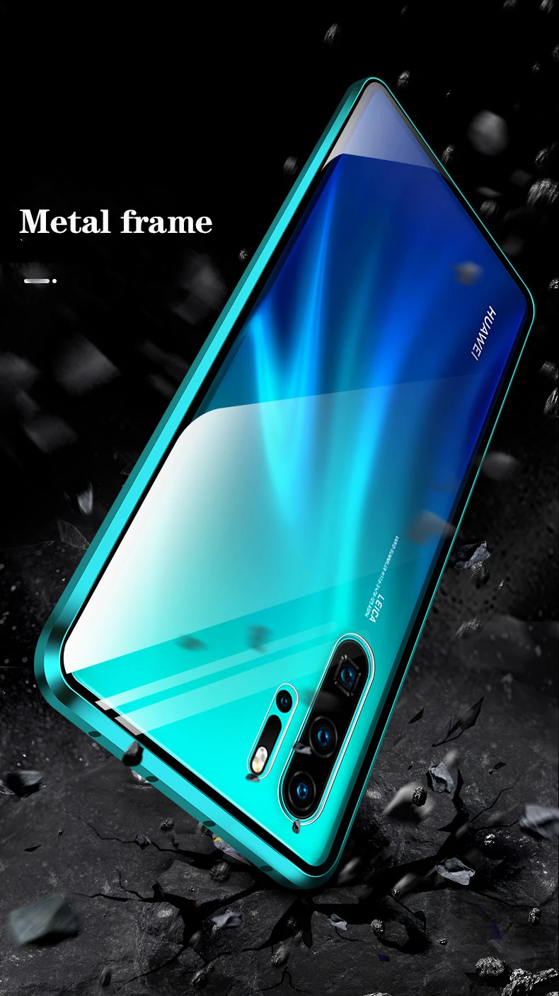 Роскошный защитный Магнитный чехол на весь корпус для huawei P30 P20 lite Pro 360, задняя крышка из закаленного стекла huawei mate 30 20 Pro Чехол