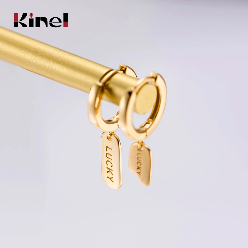

Kinel Lucky Earrings for Women Real Sterling Silver 925 Rose Gold Color Wedding Fashion Jewelry Free Delivery