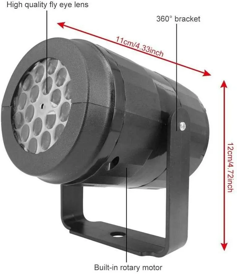 

Rotated LED Laser Projector Light Christmas Snowflake Stage Lights Snowstorm Xmas Atmosphere Party Special Lamp Family Lighting