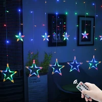3 5m led christmas star garlands curtain light 220v outdoor string fairy lights for wedding party bar new year decoration