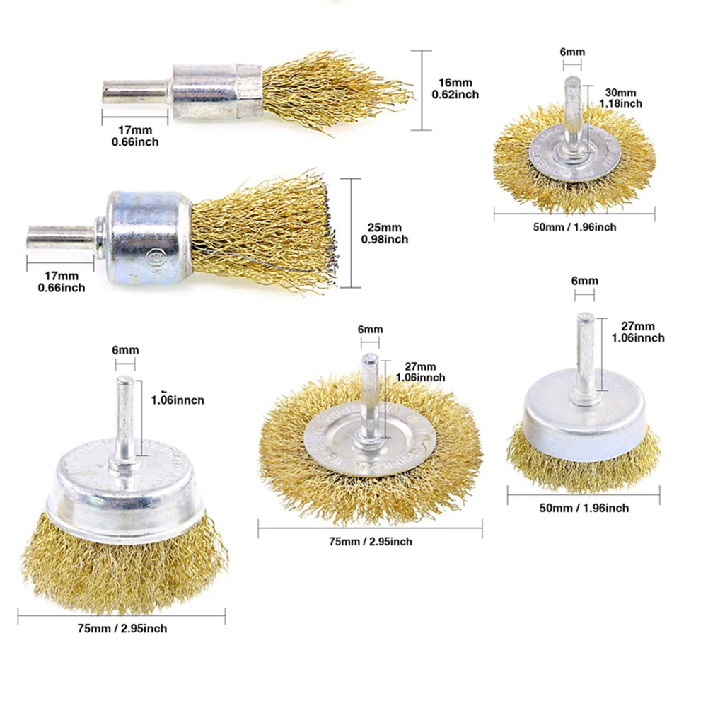 

Polishing Brass Coated Wire Brush Cup With 1/4 Inch Shank Drill Electric Grinder Repairing Practical Manual Home Wheel