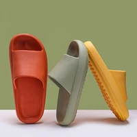 spot home solid color thick soled slippers couple fashion non slip bathroom slides street trend slippers wholesale