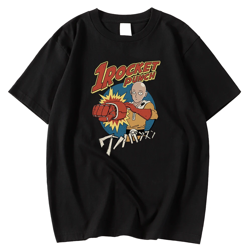 

Fashion Brand Male Tee Shirts Spring Summer Tee Shirts 1Rpcket Puncn Japan Anime Printing Tops Crewneck Breathable Tshirt Men