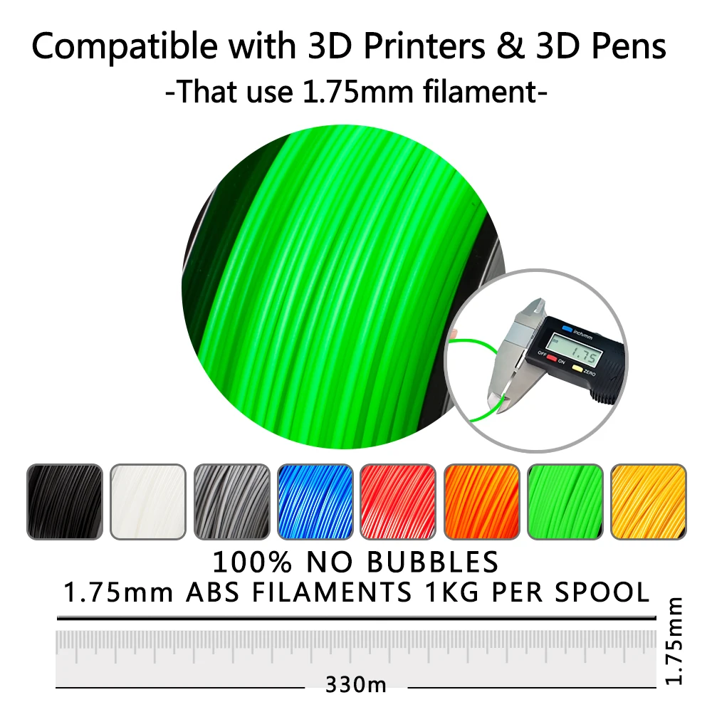 SUNLU 3d Принтер Нити ABS 1 кг 2,2 фунтов 3d печать нити для 3d принтера s и 3D ручки для детей рисование подарок печать