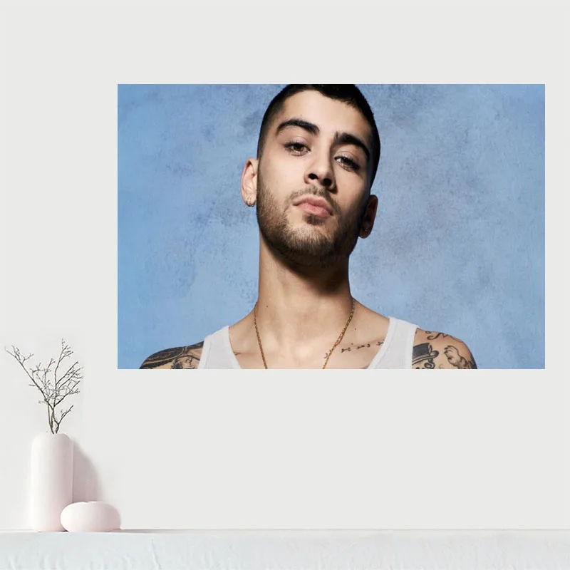 Пользовательский холст Настенный декор Зайн Малик Красочный Плакат ткань