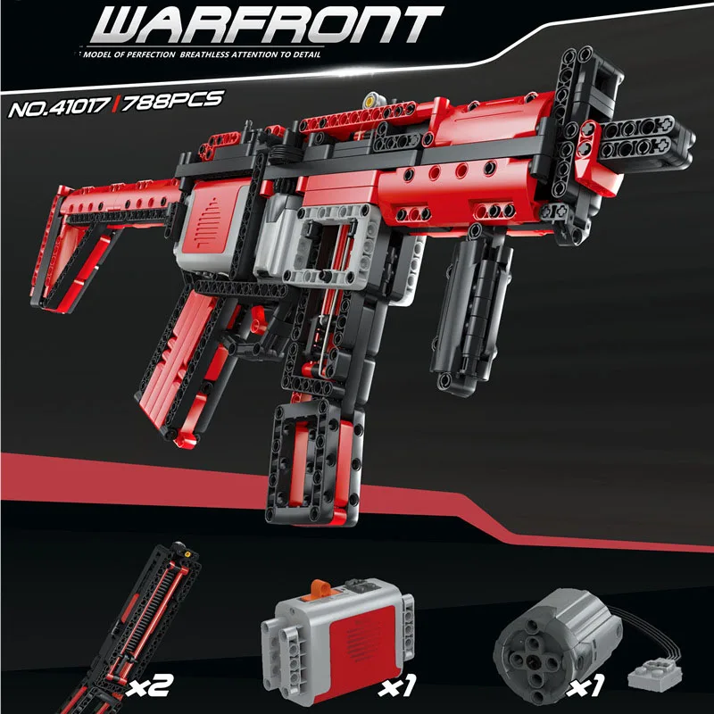 Gulo gulo 788 шт. Военная серия MP5 автомат Электрический мотор строительные блоки