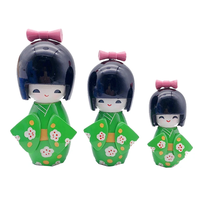 1 комплект милый ручной работы японский Kokeshi девушки сливы узор деревянные куклы горячий подарок