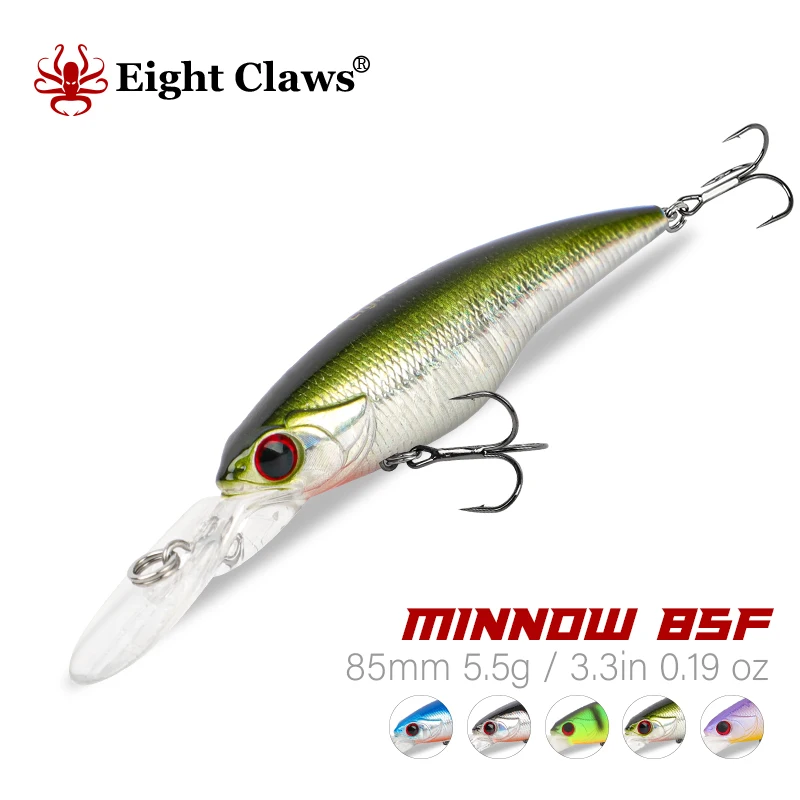 Восемь Когти 85F Рыболовная Приманка Minnow 85 мм 5 г плавающий Джеркбейт