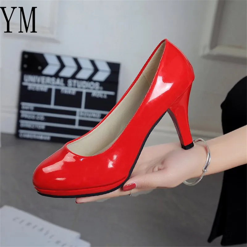 Пикантные новые женские туфли-лодочки модные классические туфли из лакированной