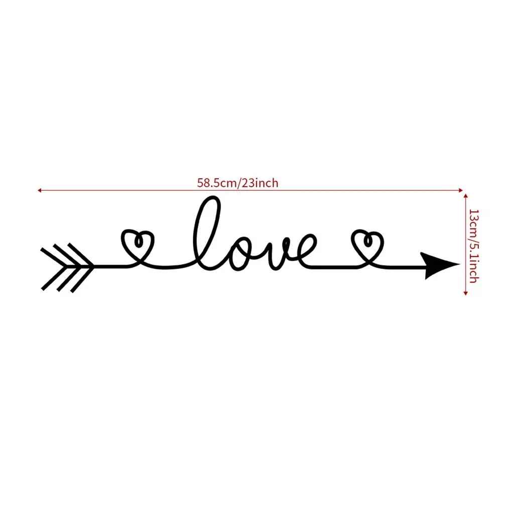 

Carved Double Heart Decals Love English Wall Sticker with Transfer Film English Words Wall Sticker Cute Decorations