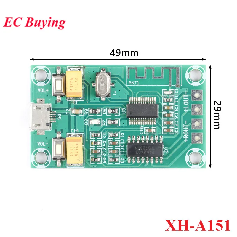 

XH-A151 PAM8403 Bluetooth-совместимая плата цифрового усилителя мощности 2x3 Вт маломощный двухканальный модуль усилителя звука класса D