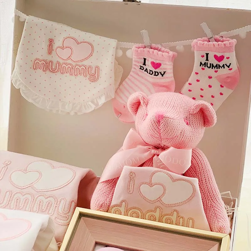 Комплект одежды для новорожденных розовый костюм альпинизма рождественский