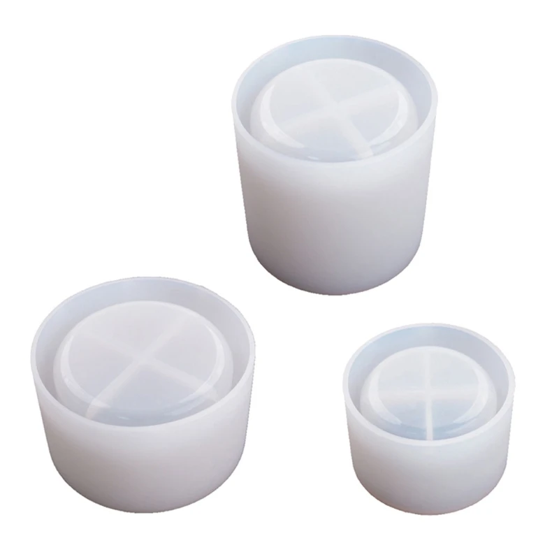 

L5YA 3 Pcs Flower Pot Epoxy Resin Mold Jewelry Storage Box Cup Casting Silicone Mould DIY Crafts Home Decorations Making Tool