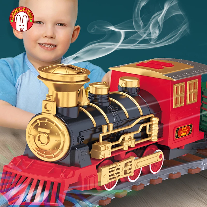 Трек-поезда с распылителем Классическая модель Паровая электрическая железная