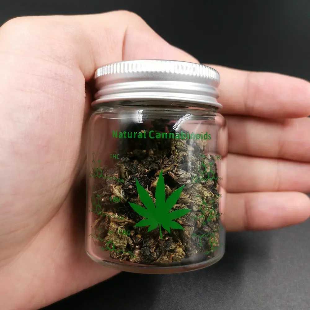 

Weed Tobacco Storage Bottle Jar Glass Sealed Small Jar with Lid 1pcs