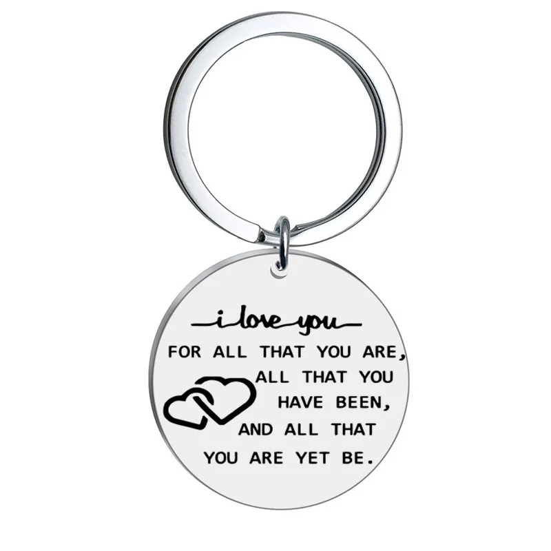 

Брелок для ключей из нержавеющей стали с надписью «I Love You Couple»