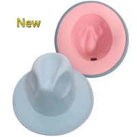 two color fedora hat new color top hat unisex hat jazz new panama church hat 2021 latest color professional wholesale