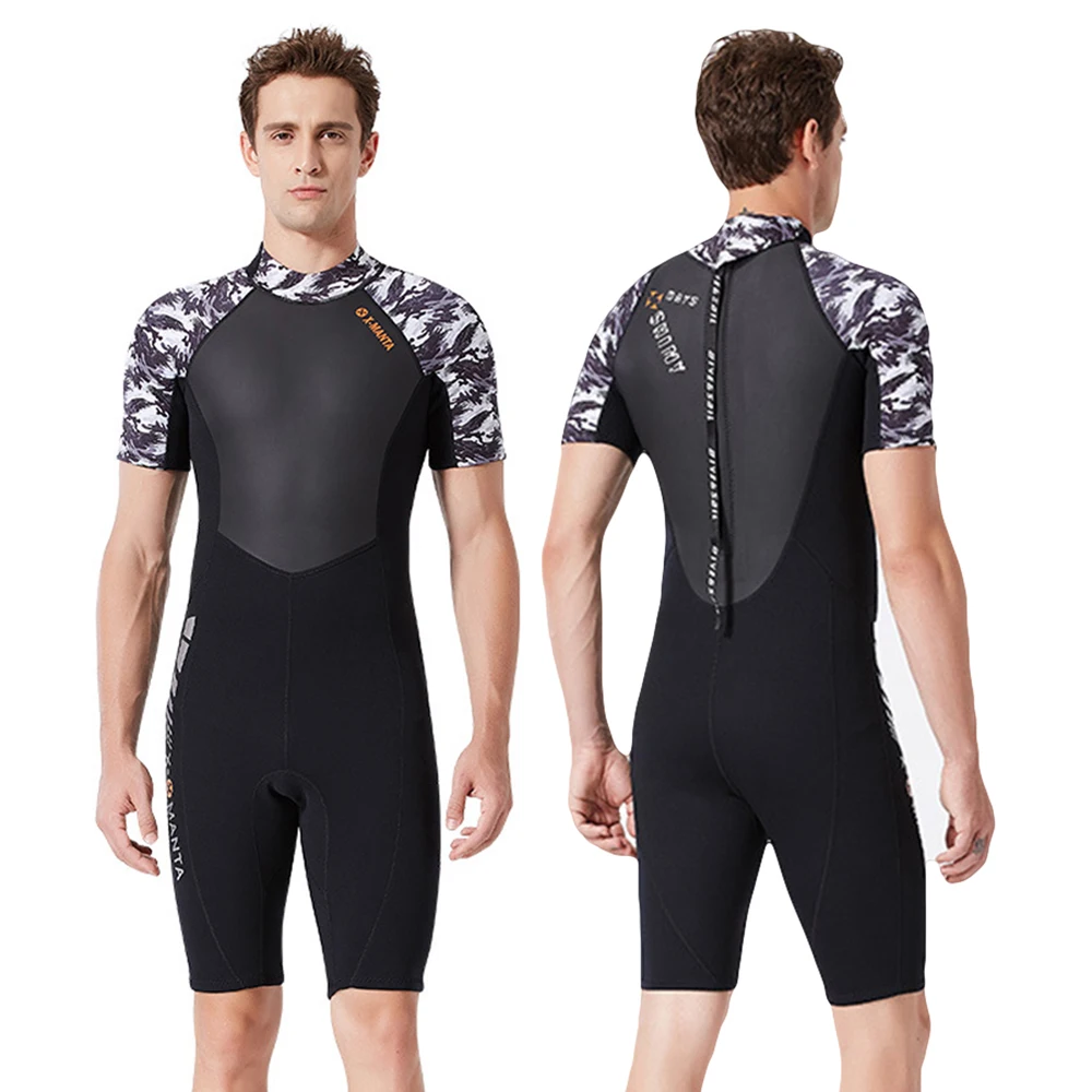 

Мужской неопреновый гидрокостюм 1,5 мм, одежда для серфинга, охоты, дайвинга, серфинга, купальников, одежда для подводной рыбалки с коротким рукавом, кайтсерфинга, плавания