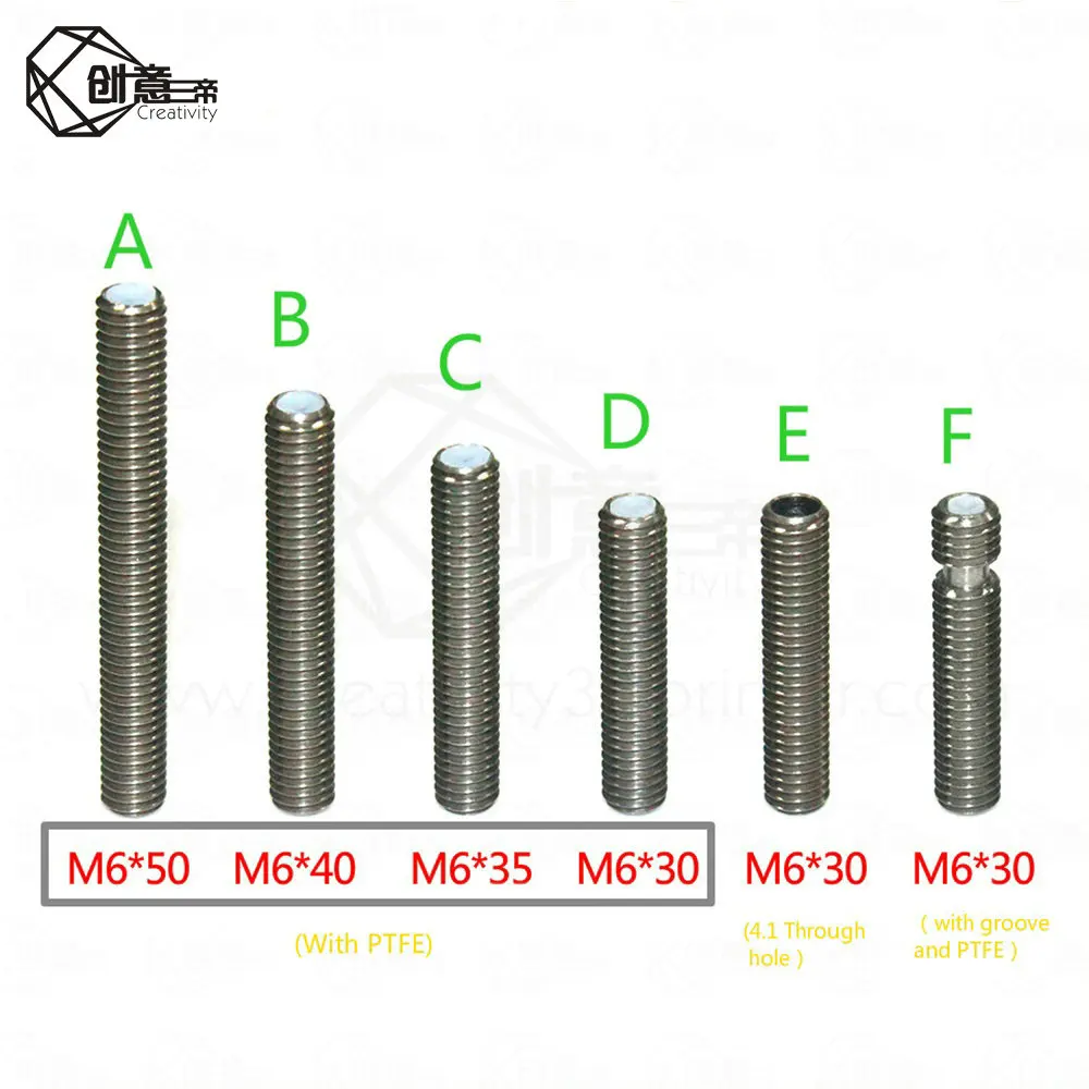 Творчество 10 шт./лот для Makerbot MK8 1 75 мм нити из нержавеющей стали с фторопластовая