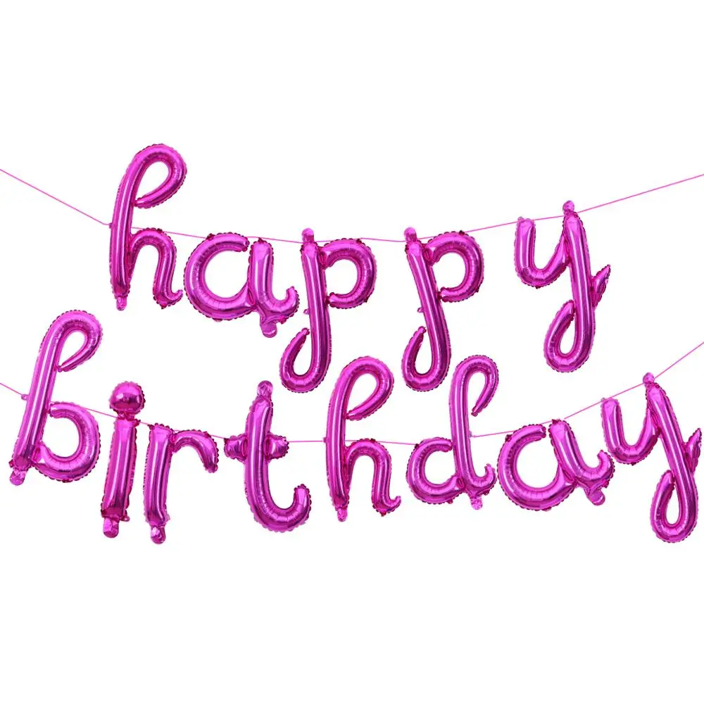 1 Набор нарядное шрифт с днем рождения воздушный шар буквы из розового золота