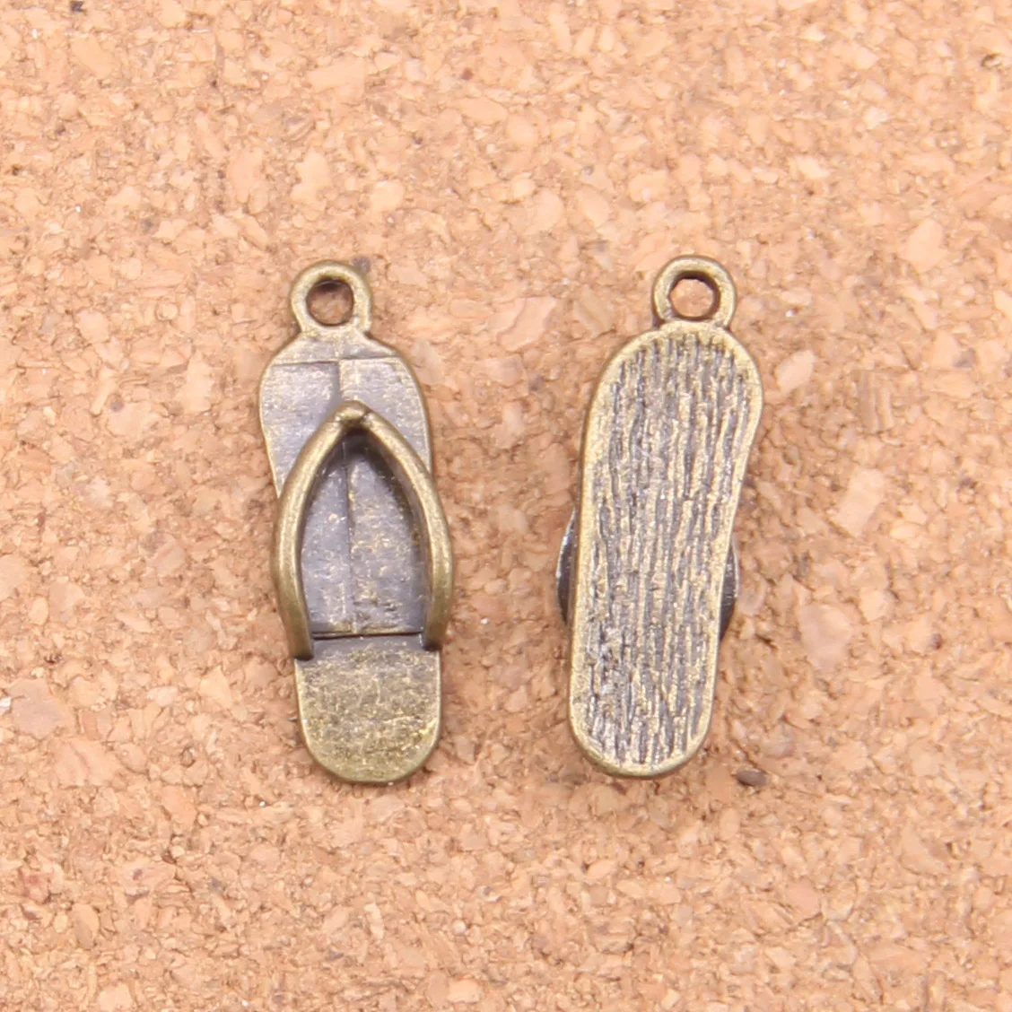 162pcs Charms slipper flip flops 21x7mm Antique Pendants Vintage Tibetan Silver Jewelry DIY for bracelet necklace | Украшения и
