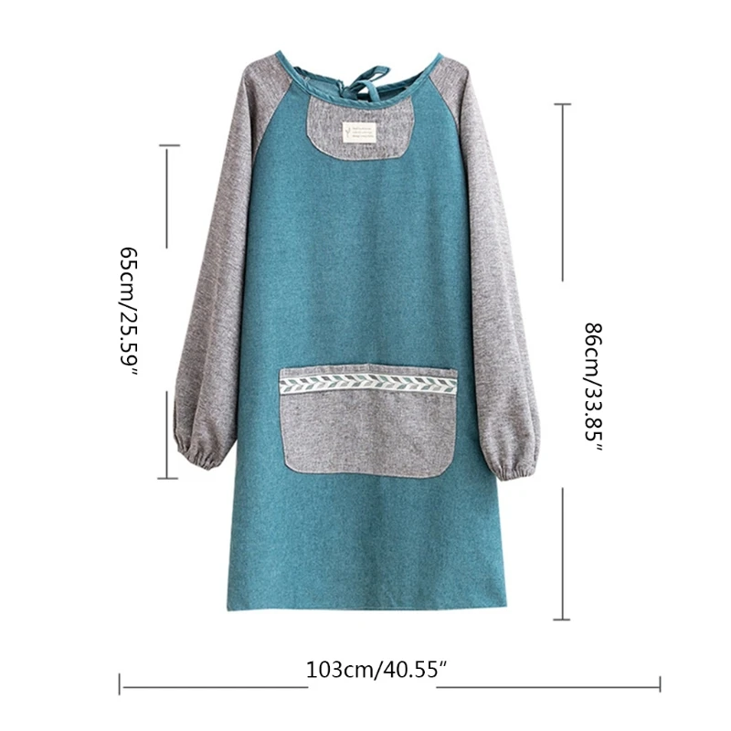 

Long-Sleeved Kitchen Aprons with Pockets For Women Cooking Baking BBQ and Gardening Cleaning Work Creating Art
