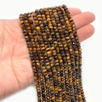 natural stone bead jewelry yellow tiger eye cut faced round bead diy making strap jewelry bracelet necklace accessories