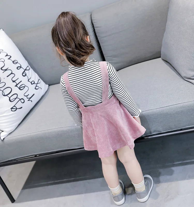 

New children autumn clothes girls striped shirt Solid Bottoming Shirts kids tops fashion clothing