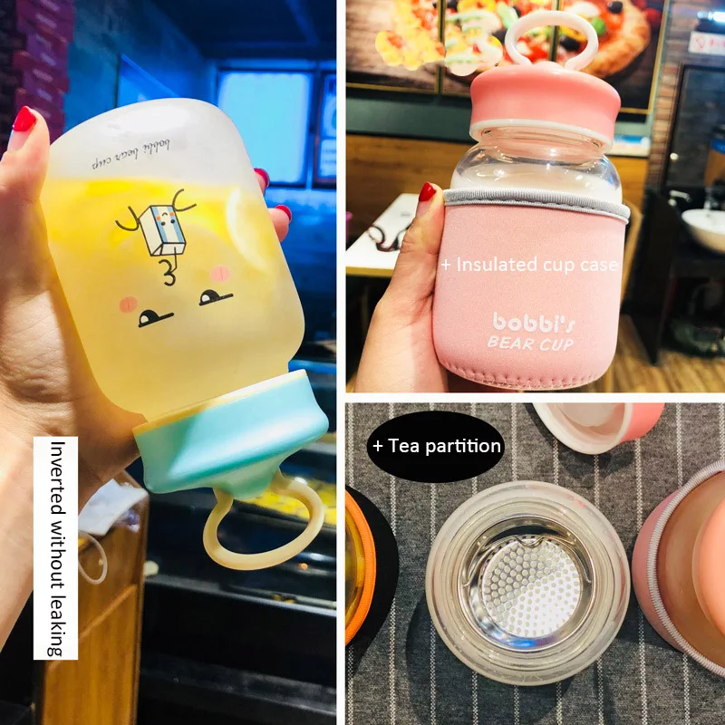 Креативная Милая бутылка для воды девочек студентов детей Kawaii прозрачная