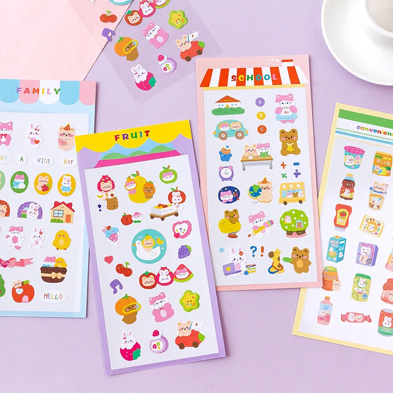 

Mohamm 1PC Sticker Cartoon Decorative Scrapbooking Stationery School Supplies