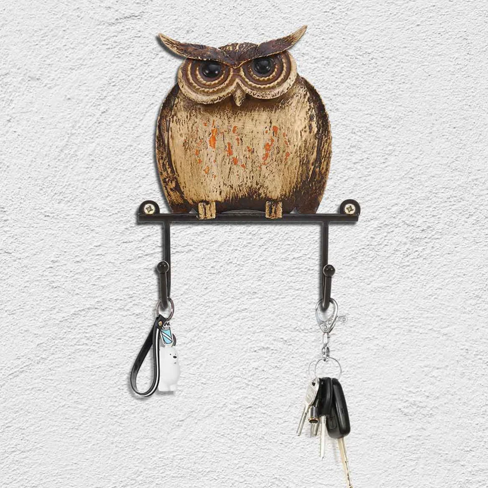 

1pc Vintage Iron Owl Shape Hook Wall Hanger Wall Decoration Wall Art Hook