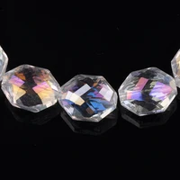 5pcs clear ab 18x14mm oval faceted crystal glass loose beads for jewelry making diy crafts findings