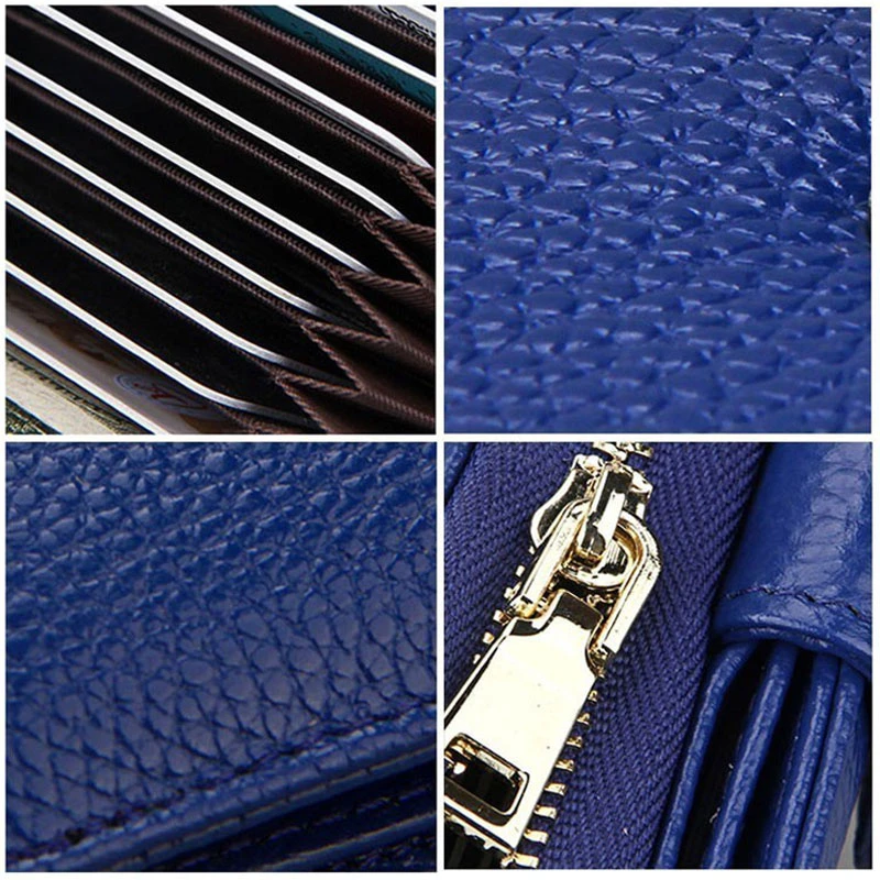

Women Wallets Metal Zipper Small Wallet Short Credit Card Holder Genuine Leather Coin Purse Cowhide Luxury Purses Female