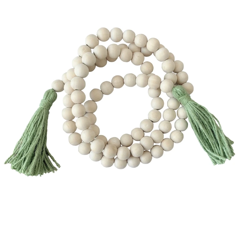

Farmhouse Decor Wood Bead Garland Wall Hanging Decor Crafts Farmhouse Rustic Home Decor Style Ornaments