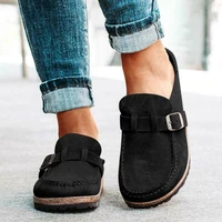 women casual comfy clogs suede slip on sandals summer home office shoes xrq88