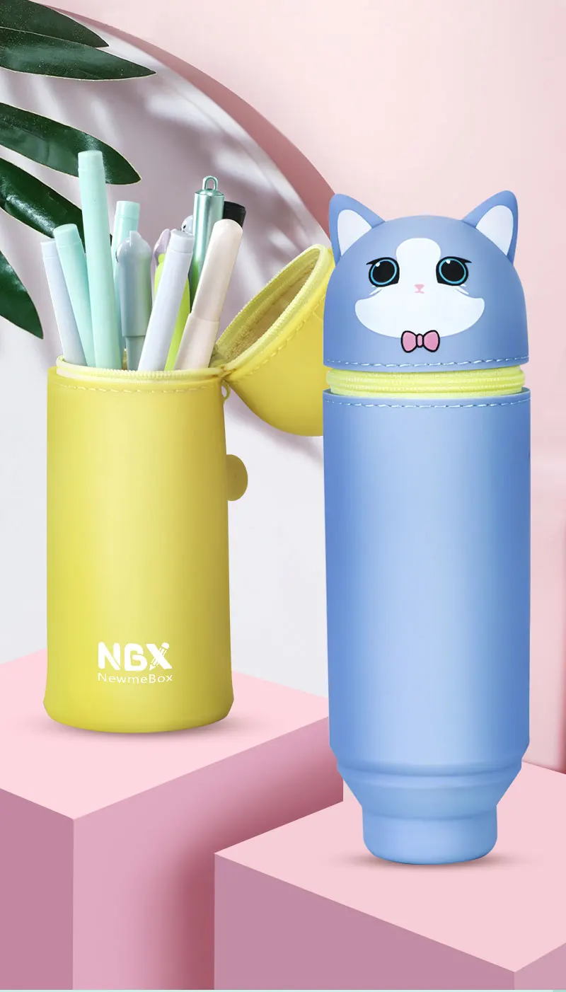 Пенал NewmeBox милый Футляр для ручек сумка макияжа Мягкая силиконовая косметичка на