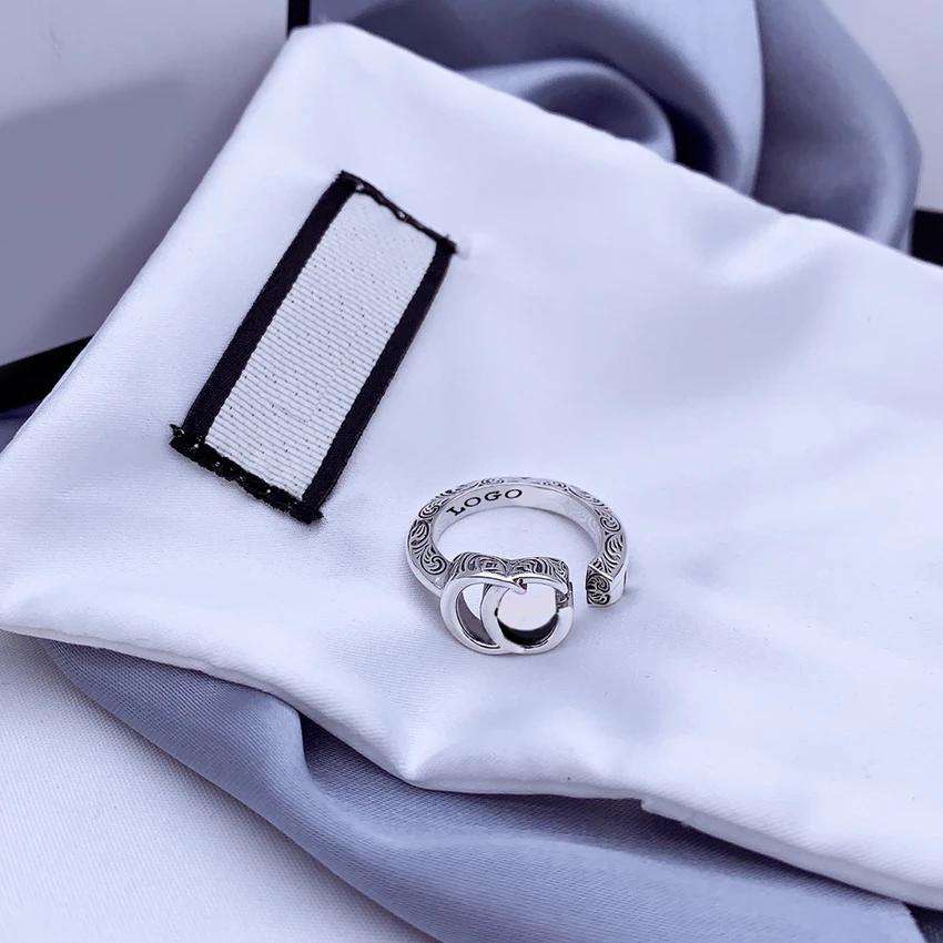 

silver 925 jewelry vintage letter open rings for women summer charms romantic fashion jewelry holiday gift free shipping